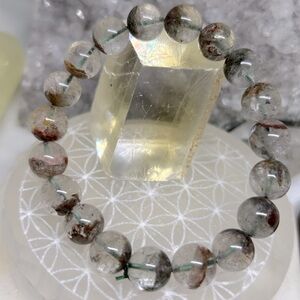 Phantom Garden Quartz Red/Brown Beaded Bracelet 10MM